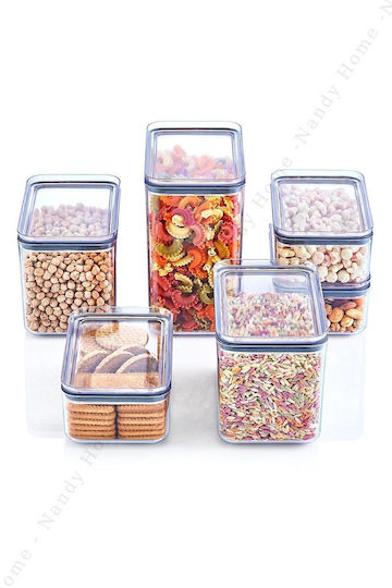 SteweHome Set of 3 General Use Jars with Lid Plastic Orange 750ml
