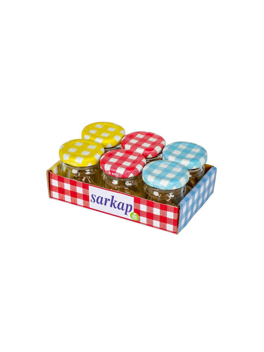 SteweHome Set of 6 General Use Jars with Lid and Stand Glass 40ml