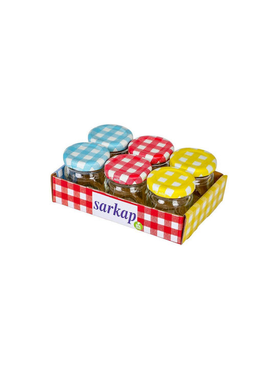 SteweHome Set of 6 General Use Jars with Lid and Stand Glass 40ml