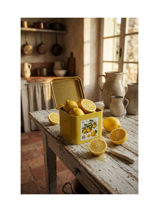 SteweHome General Use Vase with Metallic Yellow Lid 9x9cm