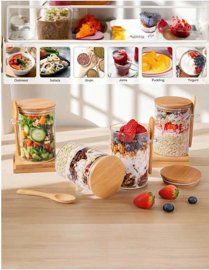 SteweHome Set of 2 Jars for Coffee Sugar Tea with Airtight Lid Wooden Orange 450ml