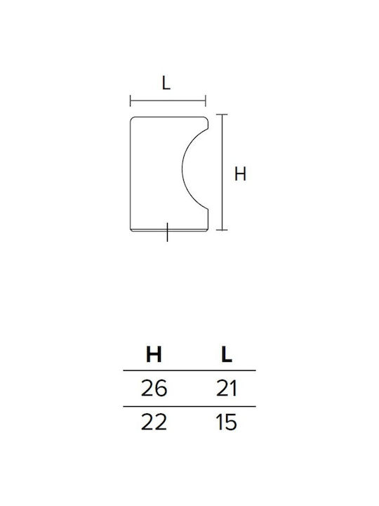 Convex 222 Möbelgriff aus Zamak Chrom Farbe Φ21mm 222-21S04S04