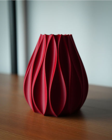 SteweHome Βάζο Πολυρητίνη Κόκκινο 10xΥ10cm
