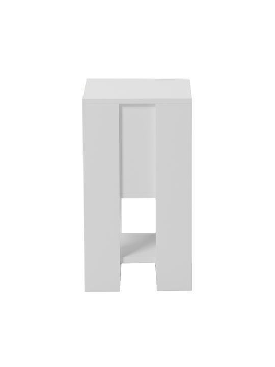 Argus Wooden White Bedside Table 30x30x55cm