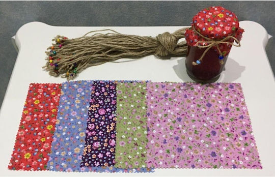 Stewehome Set of Fabric Jar Lid Covers Beads Jar 370 Ml Purple