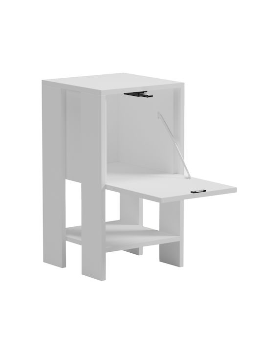 Argus Wooden White Bedside Table 30x30x55cm