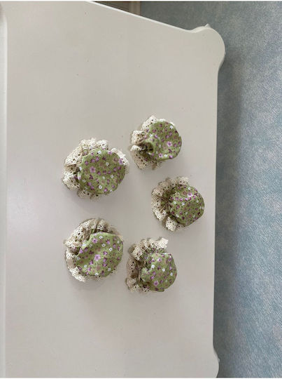 Stewehome Set 5 Stücke Lebensmittelabdeckungen Glas mit Gummizug Grüne Blumen Grüne