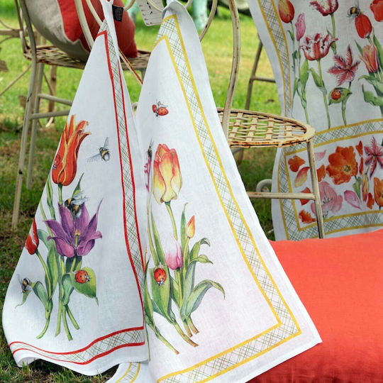 Tessitura Toscana Telerie Kitchen Towel In Orange Color Tessitura Toscana Telerie Kitchen Towel In Orange Color