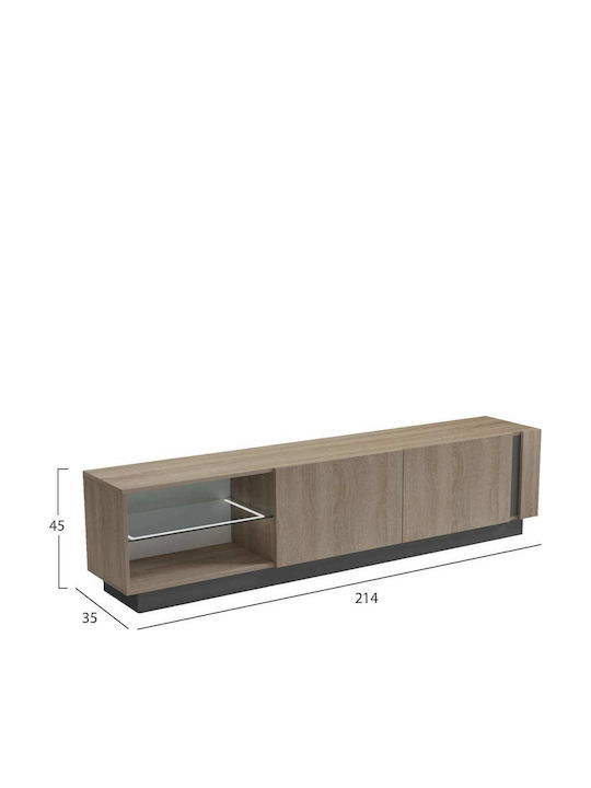 TV-Ständer Grau M214xP35xH45cm