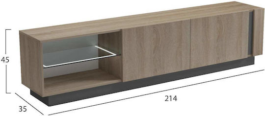 TV-Ständer Bodenstehend Grau 214x35x45cm