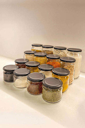 SteweHome Ste-041513-P41513 Spice Jars Glass Black 9 Pieces