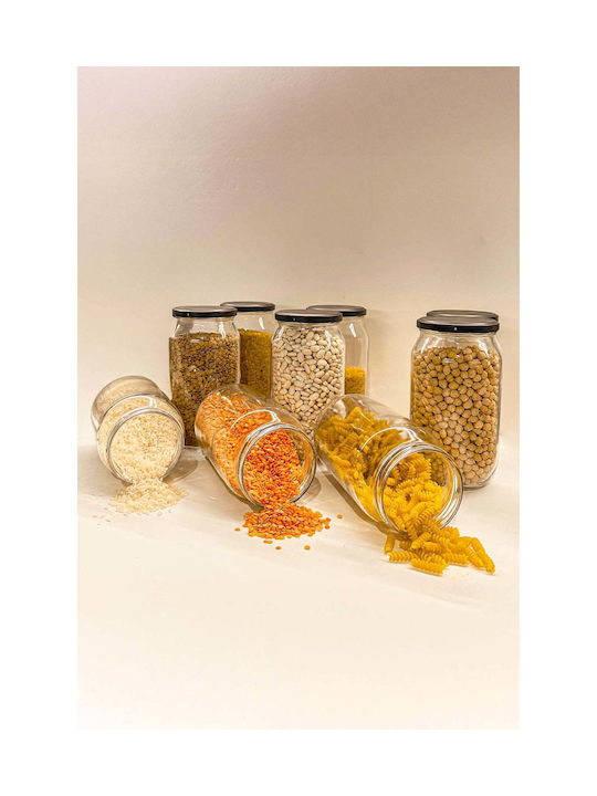 SteweHome Ste-041513-P41513 Spice Jars Glass Black 9 Pieces