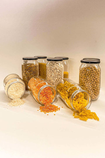 SteweHome Ste-041513-P41513 Spice Jars Glass Black 9 Pieces