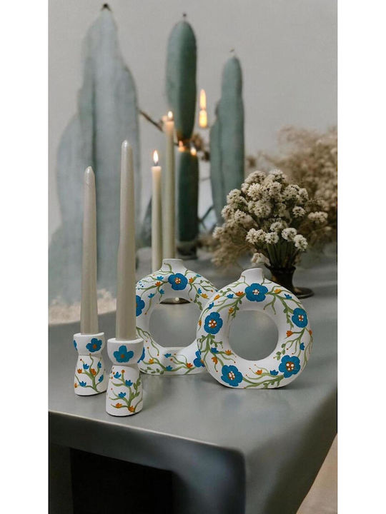 SteweHome Set Ceramic Candle Holders 17x19cm 4 Pieces
