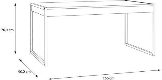 Terrano Riviera Masă Pentru Sala De Mese Metalică Riviera Stejar 166x90x77cm