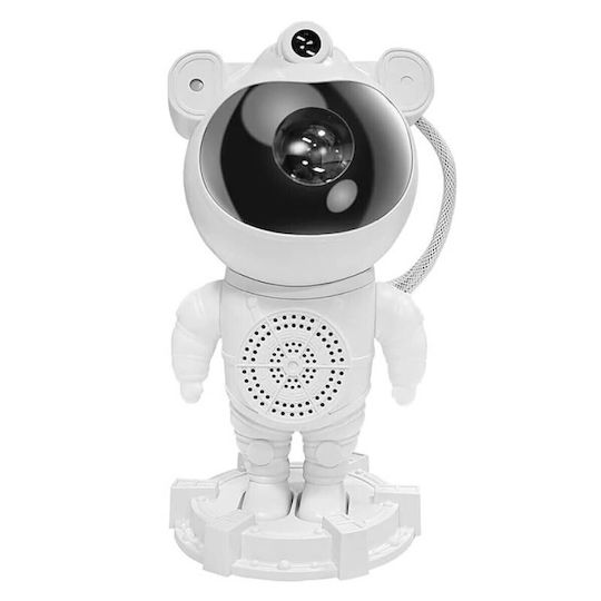 Led Rotating Kids Lamp Projector with Star Projection White 23.5x11.7x11.7cm