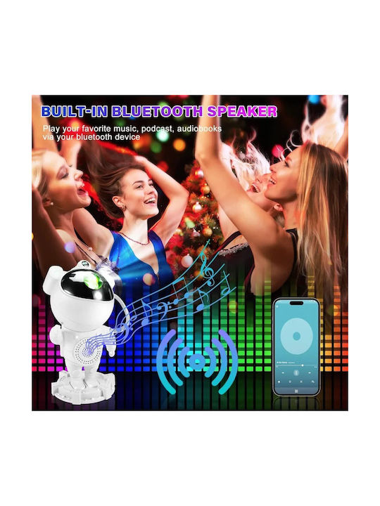 Led Rotating Kids Lamp Projector with Star Projection White 23.5x11.7x11.7cm