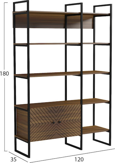 Βιβλιοθήκη Nezer Καρυδι 120x35x180εκ. Βιβλιοθήκη Nezer Καρυδι 120x35x180εκ.