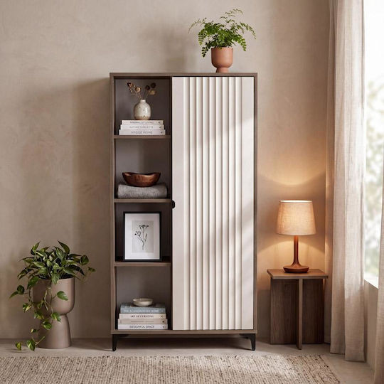 Επιδαπέδια Βιτρίνα από Μέταλλο με Τζάμι Cashmere 68x40x152cm 863-226-189