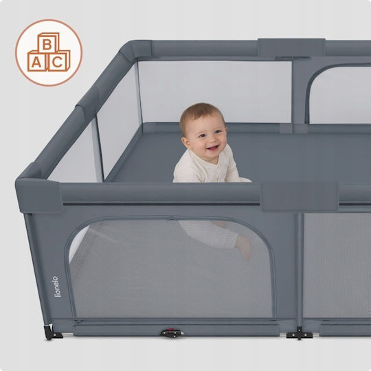 Lionelo Florence Xl Πάρκο με Στρώμα Γκρι 200x180cm