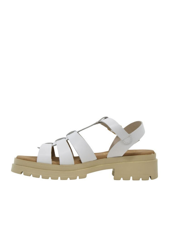 Leather Sandals White