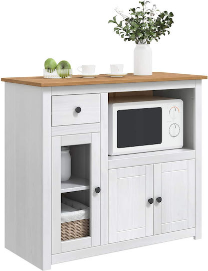Floor Kitchen Cabinet White 99.5x44x86.5cm