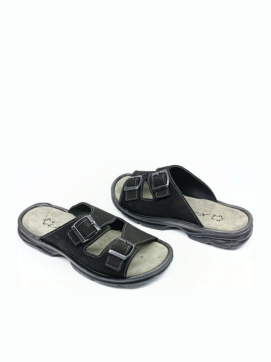 Leather Men's Sandals In Black Colour