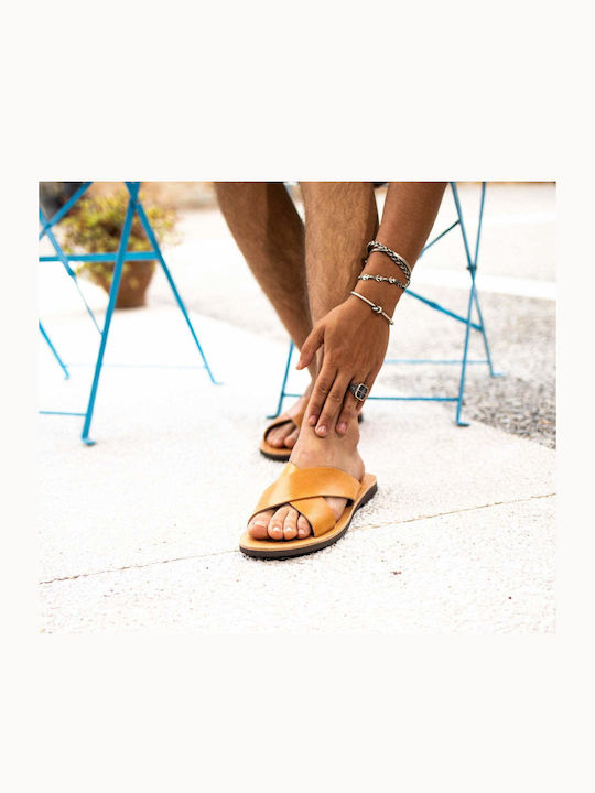 Men's Sandals Cross Straps Ikaros Brown