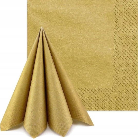 Set Cups Plates Napkins Gold