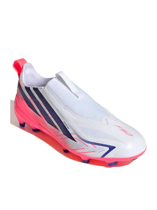 F50 Hyperfast League Laceless FG Παιδικά Ποδοσφαιρικά Παπούτσια με Τάπες Λευκά