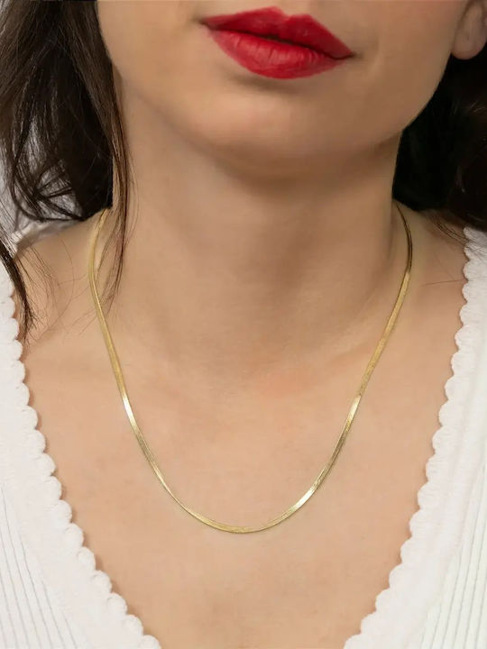 Women's Gold Neck Chain Snake 9K