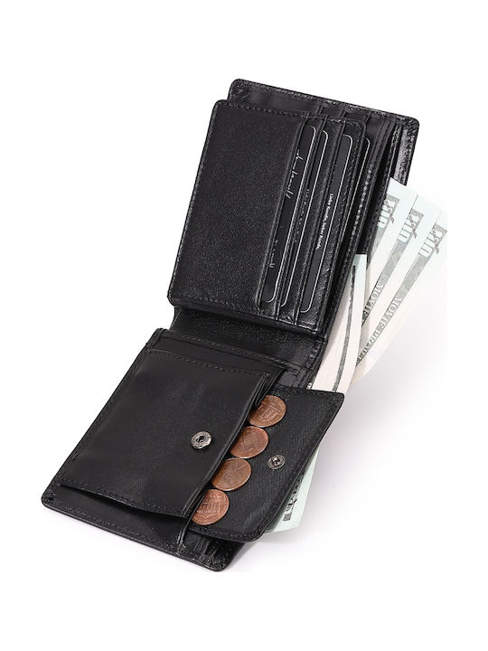 Мъжки кожен портфейл с RFID Черен