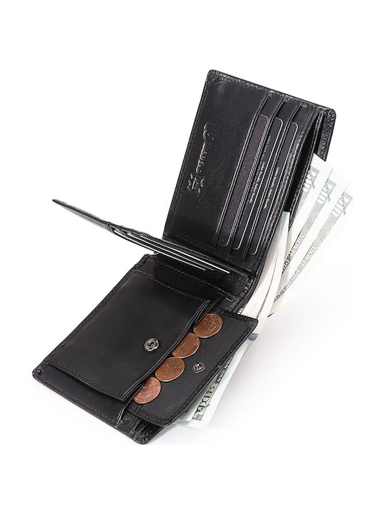 Мъжки кожен портфейл с RFID Черен