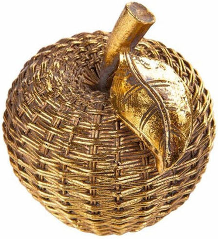 Stewehome Set of Decorative Concrete Items Apple Pear Shape Gold 20x10x18 Cm