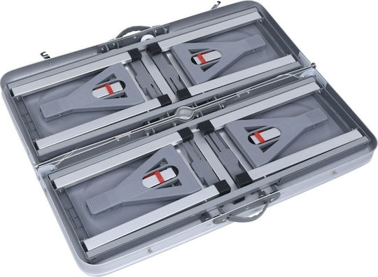 Aluminum Table Set for Camping Foldable Grey