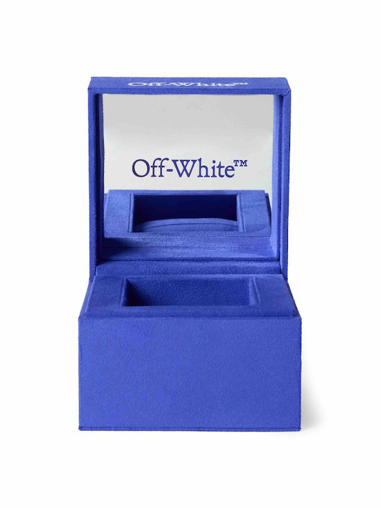 Off White Herrenuhr Batterie mit Transparentem Metall-Armband