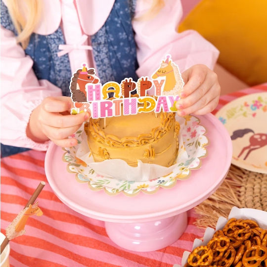 Decorare Tort Topper Cai Cal La Mulți Ani Ziua De Naștere 14cm