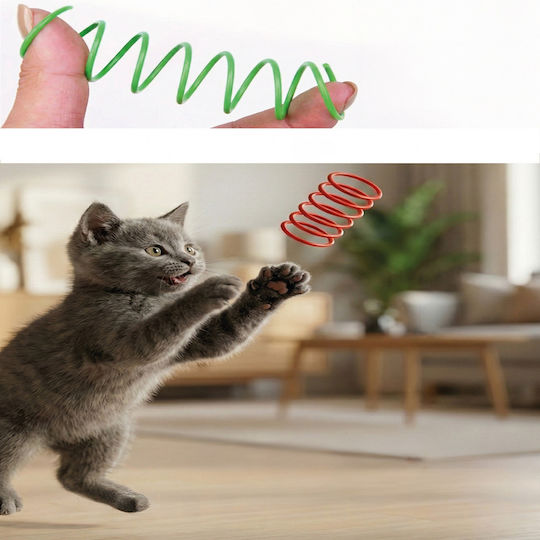 Femmit Multicolored Plastic Spiral Cat Toys Springs 8 Pieces Bpa Free