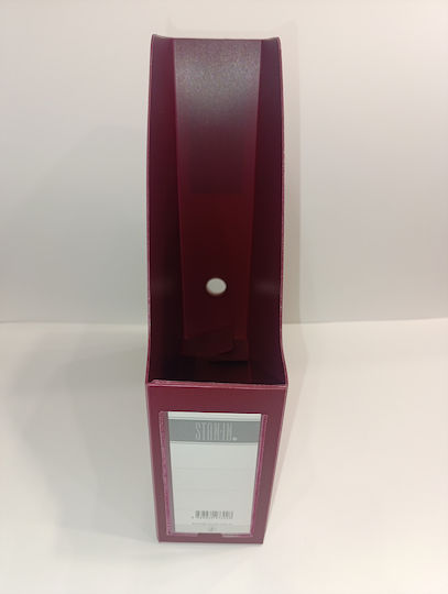 Magazine File Organiser Plastic Bordeaux 24.5x7.5x31.5cm Stan-in