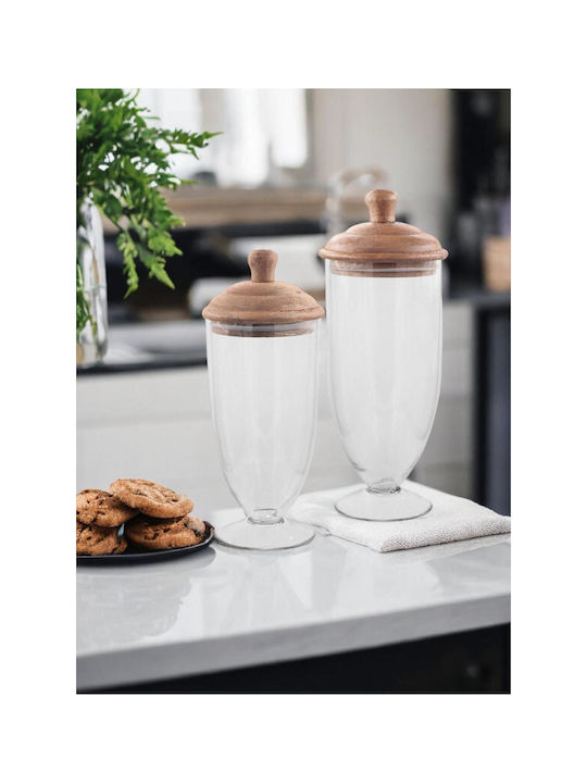 Stewehome Borcan Pentru Biscuiți Picior Sticlă Portocalie 28x13x13 Cm Stewehome Borcan Pentru Biscuiți Picior Sticlă Portocalie 28x13x13 Cm