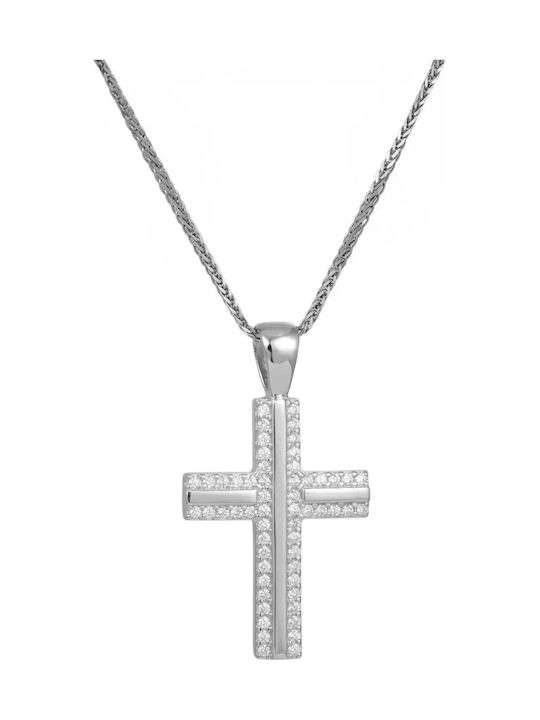 Weißgold Kreuz 14K