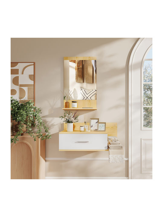 Hallway Furniture with Mirror Wood and Glass 80x39.5x33.5cm