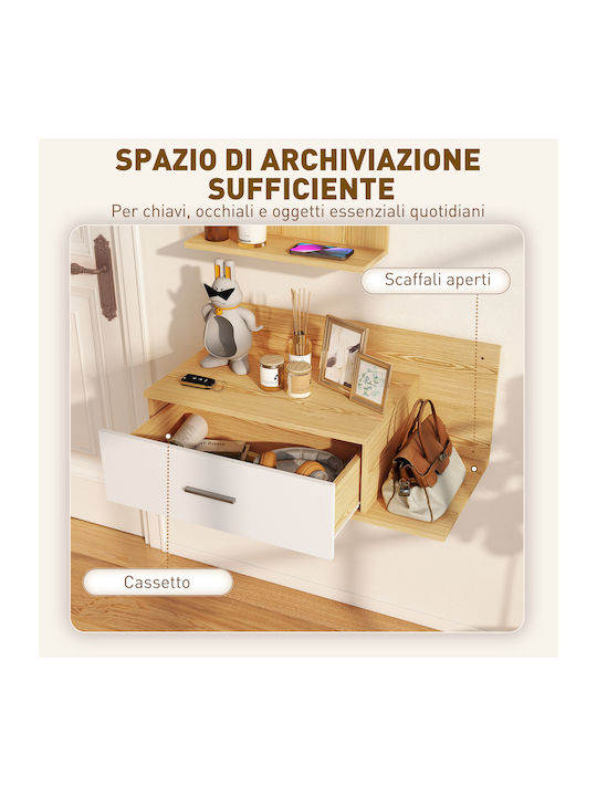 Hallway Furniture with Mirror Wood and Glass 80x39.5x33.5cm