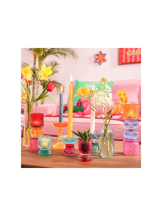 Stewehome Decorative Glass Object Multicolored 7x7x23 Cm