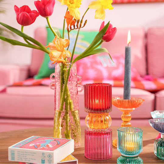 Stewehome Obiect Decorativ Din Sticlă Multicolor 7x7x18.5 Cm