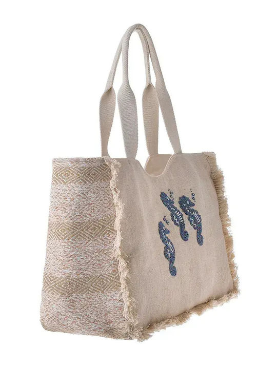 Ble Resort Collection Υφασμάτινη Τσάντα Θαλάσσης Μπεζ Ble Resort Collection Υφασμάτινη Τσάντα Θαλάσσης Μπεζ