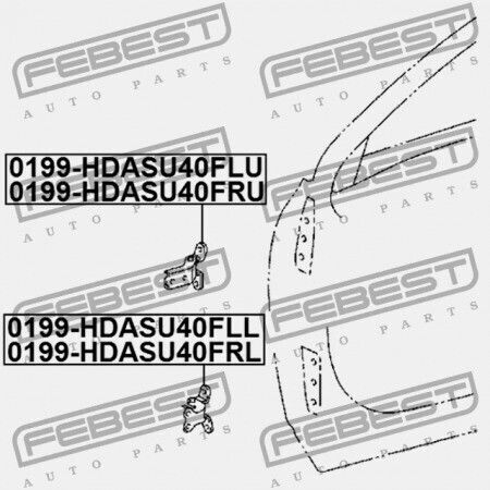 Febest Mecanismul Ușii Cu Montaj Înainte 0199-HDASU40FRU