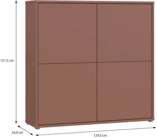 Chest of Drawers Wooden Terracotta 125x35x122cm