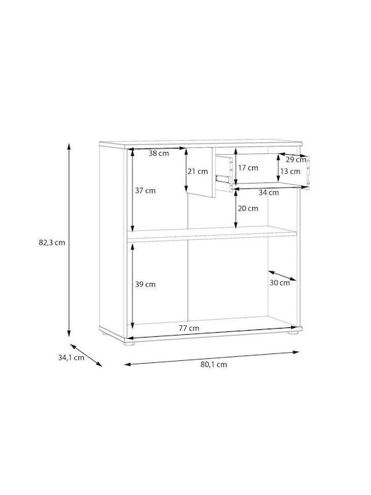 Chest of Drawers Wooden Sage 80x34x83cm