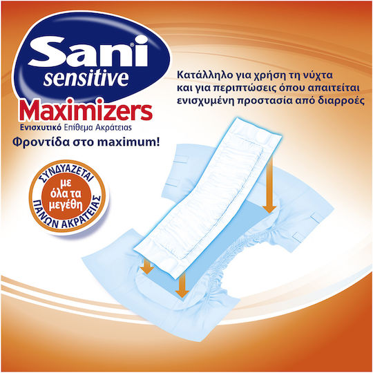 Sani Maximizer Ενισχυτικό Επίθεμα Unisex Σερβιέτες Ακράτειας Αυξημένης Ροής 7 Σταγόνες 20τμχ